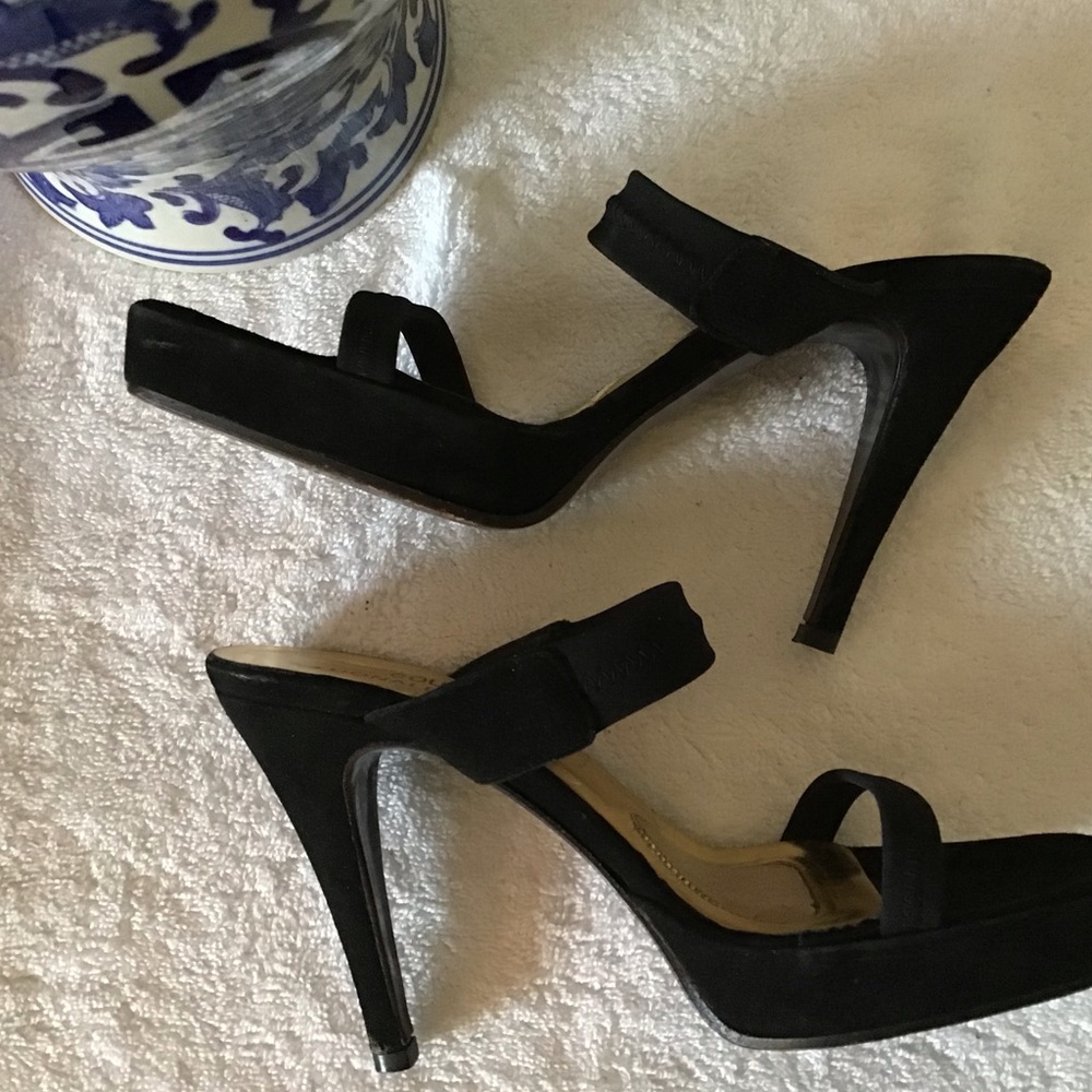 Donald J. Pliner Black Suede High Heel Sandals